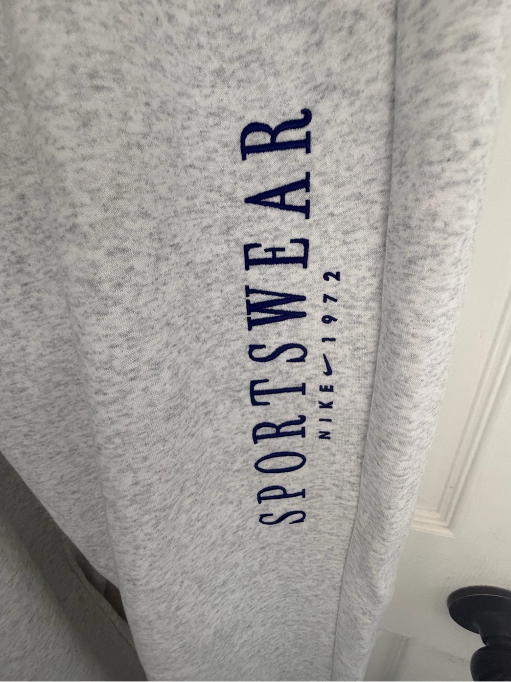 Nike Gray Crewneck with Navy Vertical "Sportswear" Print